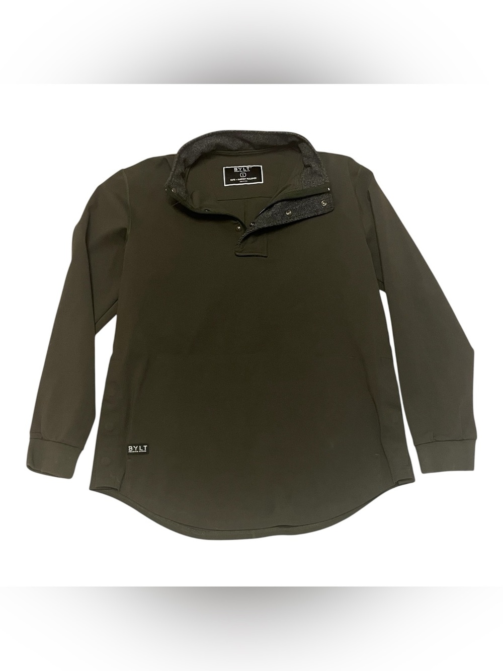 BYLT Basics Olive Quarter-Snap Pullover